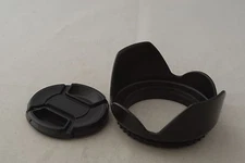 New 58mm Standard Flower Screw in Lens Hood + 58mm Center Pinch Cap