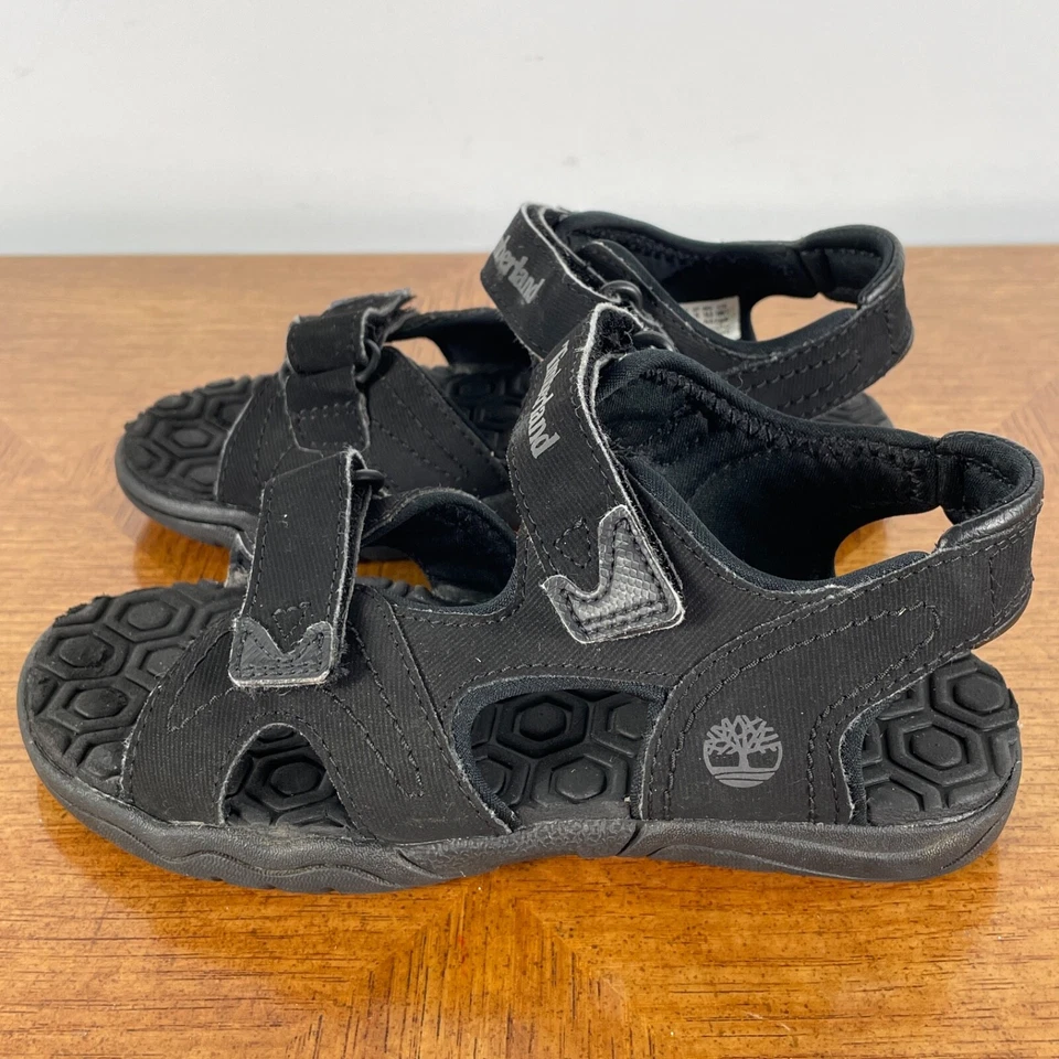 Sandalias Timberland Infantil 13 / EUR 31 Cuero Negro EVA 2 Correas Exterior Verano Foto 2 de 4