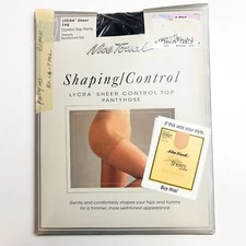 Vintage Nice Touch Shaping Sheer Pantyhose - Size E - Black