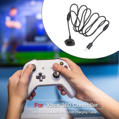 AU 1.8m Dual Magnetic Ring USB Charging Cables for Xbox 360 Wireless Controller - Picture 3 of 8