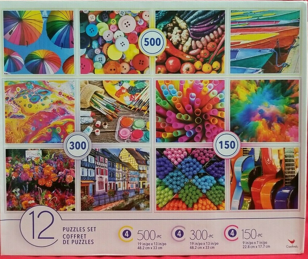 Cardinal Multi 12 Puzzles Set 500, 300 And 150 pcs. | eBay