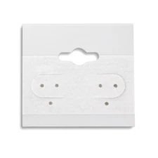 2000 White Hanging Earring Display Cards 1 1/2"H x 1 1/2"W with Lip