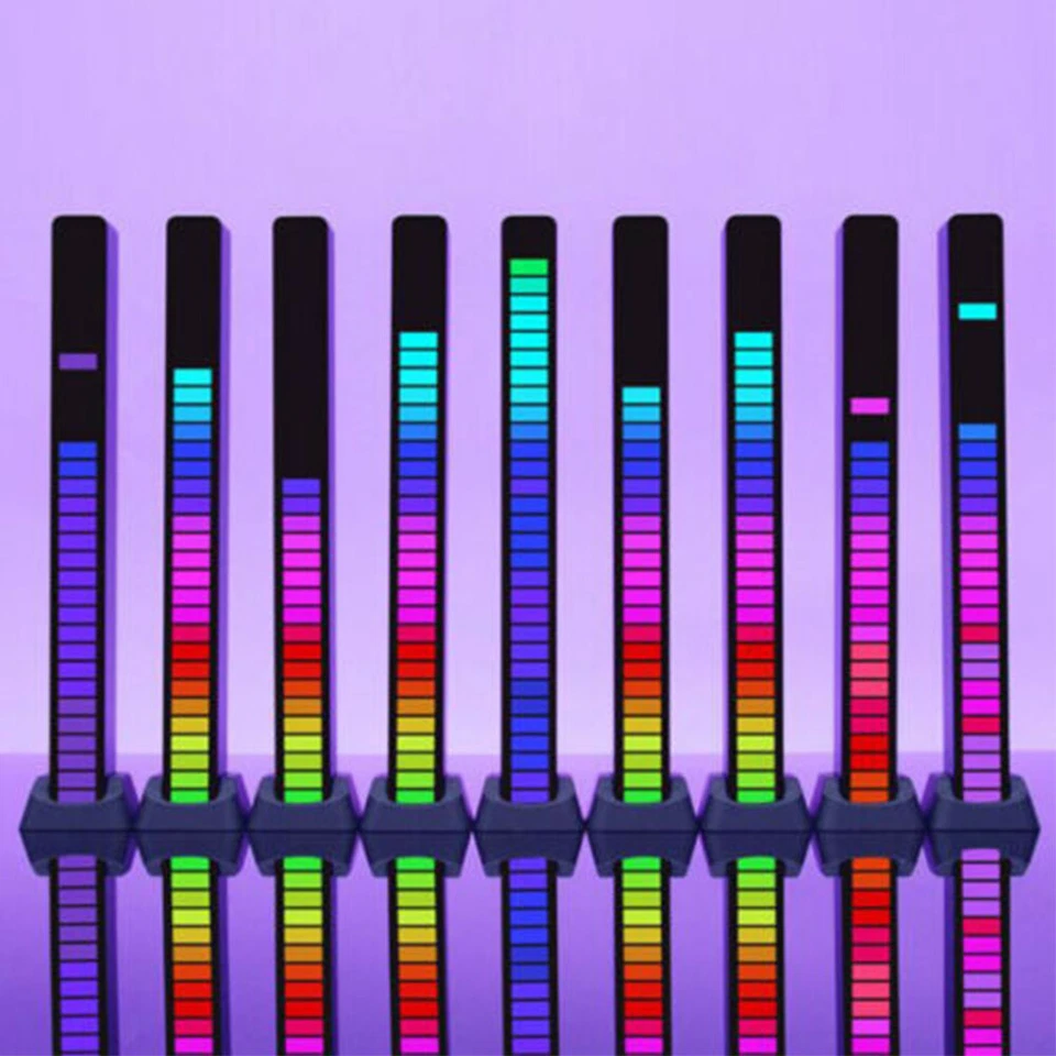 USB Powered Bar Music Control Rhythm Lamp 32 LED RGB Car Atmosphere Light Strip - Image 2 of 4