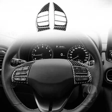 For Hyundai Kona N 18-23 Real Carbon Fiber Dashboard Steering Button Panel Cover