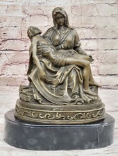 MICHELANGELO`S PIETA Statue VIRGIN MARY JESUS CHRIST 10.5 Bronze Sculpture Sale