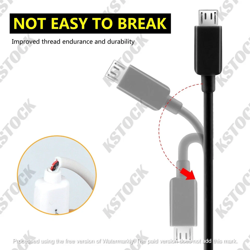 Micro USB Charger Cable for Samsung Galaxy S7 Edge S6 S5 S4 Tab3 Sony HTC LG - image 3 of 3