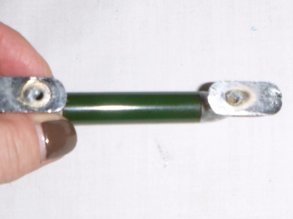 Antigo meados do século verde escuro baquelite cromado armário gaveta puxar hardware 3,75" - Imagem 4 de 4