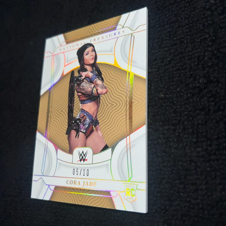 2022 Panini Chronicles WWE CORA JADE National Treasures Holo Gold rookie /10 NXT - Image 4 of 4
