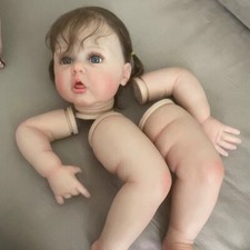 24" Reborn Baby Doll Kit Already Painted Toddler Dolls Unassemble Brown Hair