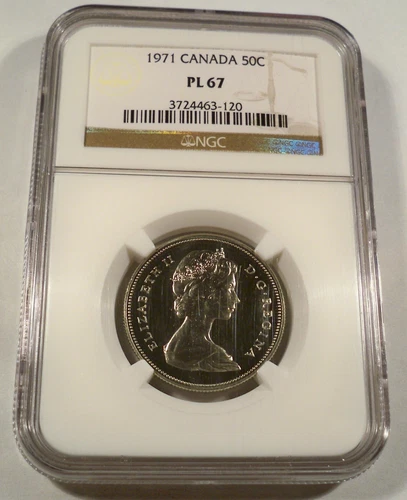 1971 CANADA NGC PL67 HALF DOLLAR 50c PROOF LIKE PL 67 MS 67