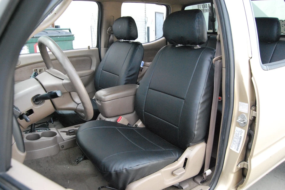 para TOYOTA TACOMA 1999-2004 S. CUERO AJUSTE PERSONALIZADO 2 FUNDAS ASIENTO DELANTERO 13 COLORES Foto 4 de 4