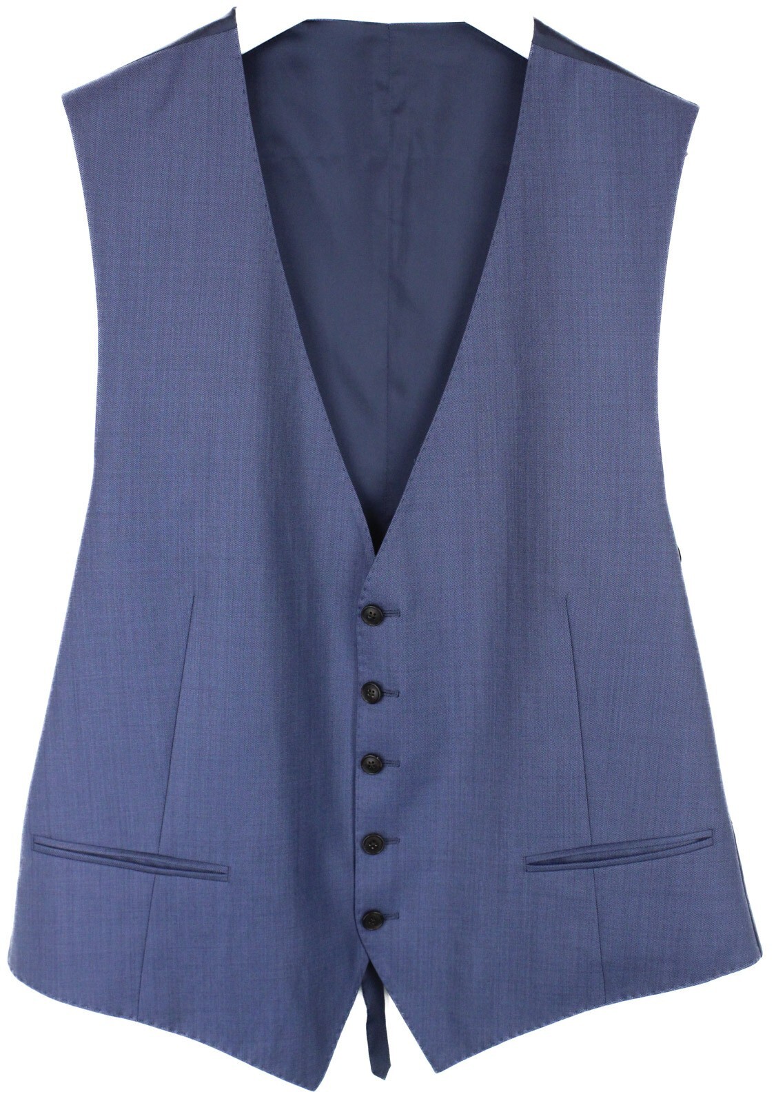 SUITSUPPLY Ferrara Waistcoat Men's UK 46 Wool Button Up Blue Vest