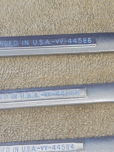 Craftsman VV Sae Wrench Set 1-1/8 1-1/16 1" 7/8 3/4 9/16 1/4 Double Open End USA - Picture 8 of 12