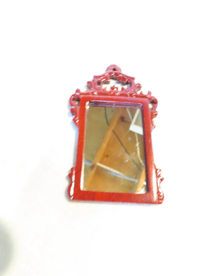 Espejo de pared miniatura casa de muñecas Bespaq caoba, escala 1:12 Foto 2 de 4