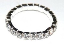 Stretch Clear Rhinestone Eternity Ring, Easily Stackable