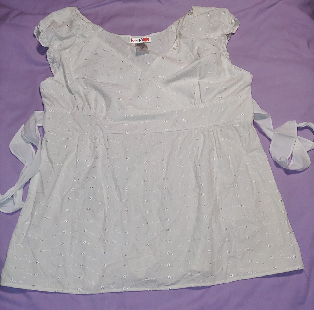 NWT WHITE EYELET TOP sz 2X MOCK WRAP LEMON KISS | eBay NWT WHITE EYELET TOP sz 2X MOCK WRAP LEMON KISS | eBay