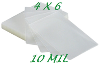4 x 6 500 10 Mil Laminating Pouches Sleeves 4-1/4 x 6-1/4 Photo X-Clear