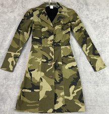 Rubber Ducky Womens Small Camo Dress Button Front Long Sleeve Vintage USA Y2K 90