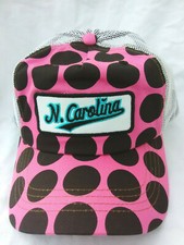 North Carolina  NC Embroidered  Mesh Back Snapback Hat Pink Color New US 