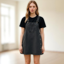Free People Womens Dress Louise Skirtall Sz 2 Denim Overall Cottagecore Summer
