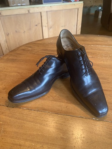 Calzolera Harris For Barnys New York Black Medallion Toe Derby’s 8.5 M - Picture 10 of 13