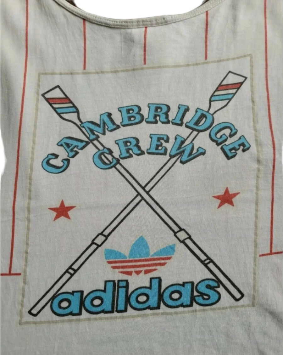 Vintage 80s Adidas Cambridge Crew Tank Top Distressed Trashed XL