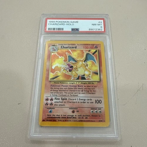 Charizard 4/102 PSA 8 Pokemon Card Rare Holo NM Base Set Unlimited