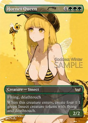 MTG - Hornet Queen - Fanart Borderless Style - EDH / Playtest