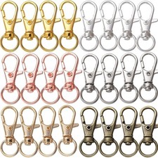 10Pcs Swivel Lobster Clasp Hooks Keychain Split Ring Connector DIY Jewelry