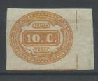 KINGDOM 1863 TAXES 10C. ORANGE * CERT.
