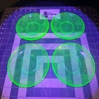 4 Vintage 1930s Federal Georgian LoveBirds Green Uranium Depression Glass Saucer