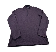 Zegna Sport Mens Size Large Purple 1/4 Zip Cotton Pullover