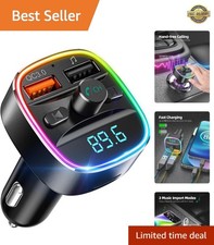 Bluetooth FM Transmitter, Bluetooth Car Adapter with Dual USB Charger Wireles...