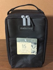 VTG Mainstays 15 CD Zippered Compact Disc Case Carry Bag Soft Side Black - NEW