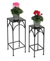 Blumenhocker Metall Schwarz Eckig BlumenstäNder 96132 2Er Set BlumensäUle Modern