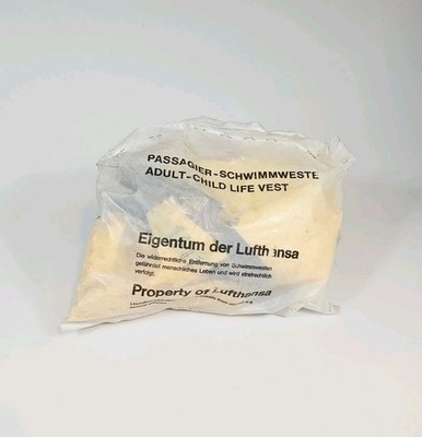 Lufthansa Rettungsweste Passagier-Schwimmweste Originalverpackt Neu  Nur Deko 