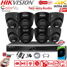 HIKVISION COLORVU POE CCTV SYSTEM 8MP NVR SMART LIGHT 2-WAY AUDIO 4K CAMERA KIT