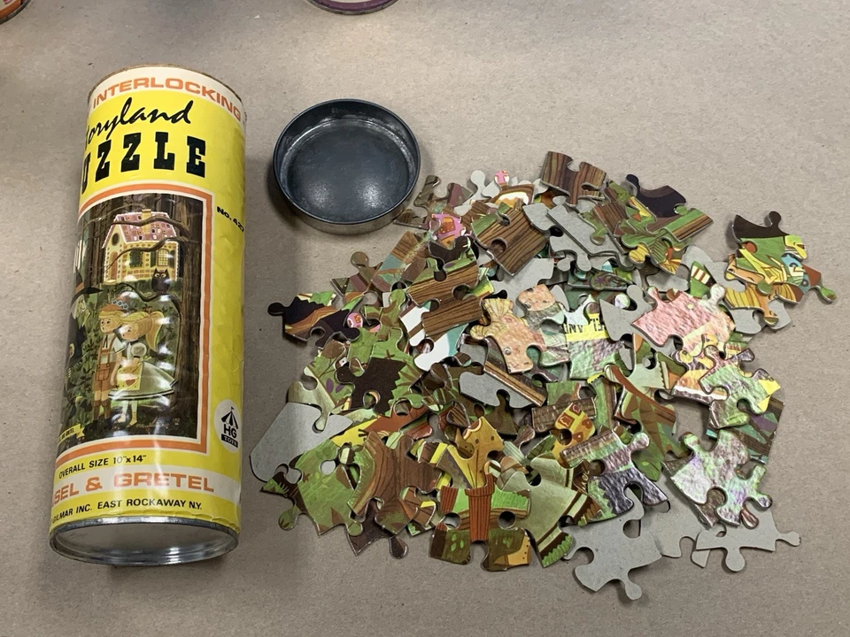 Винтажный Storybook головоломка лот Гензель Гретель Pied Piper Белоснежка Rumpelstiltskin - Изображение 4 из 4