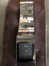 Rado Armbanduhr rechteckig schwarz Analog mit Datumsanzeige, Metallarmband