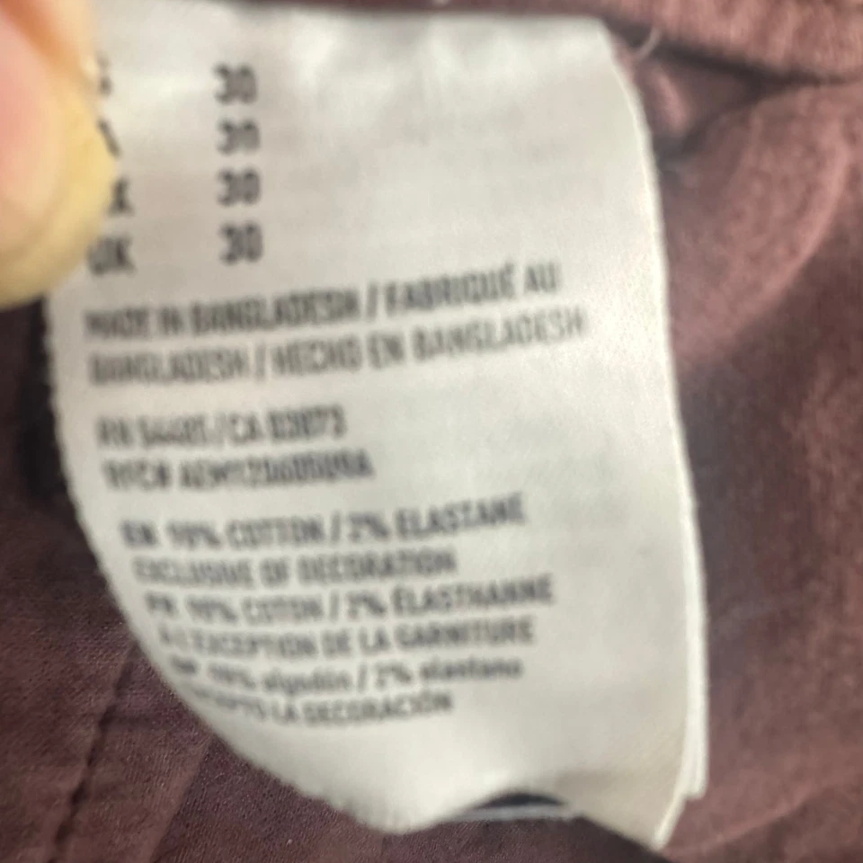 Pantalones Cortos Chinos American Eagle Rojo Granate Ajustados Activos Flexibles Informales Preppy Talla 30 Foto 3 de 4