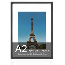 16.5x23.4 Frame, A2 Frame16.5 x 23.4 frame A2 Poster Frame with Mat, Solid Wo...