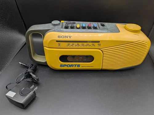 Vintage Sony Sports CFM-101 Yellow Cassette/Radio Stereo Portable (only radio w)