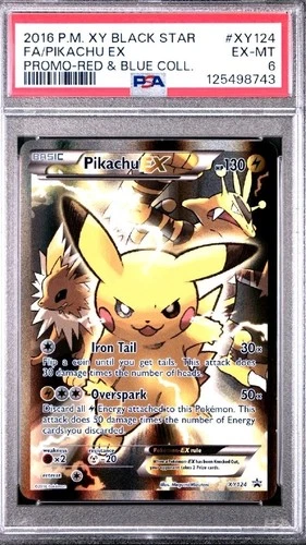 Pokémon TCG Pikachu EX XY124 Black Star Promo Generations Full Art Rare PSA 6 MT