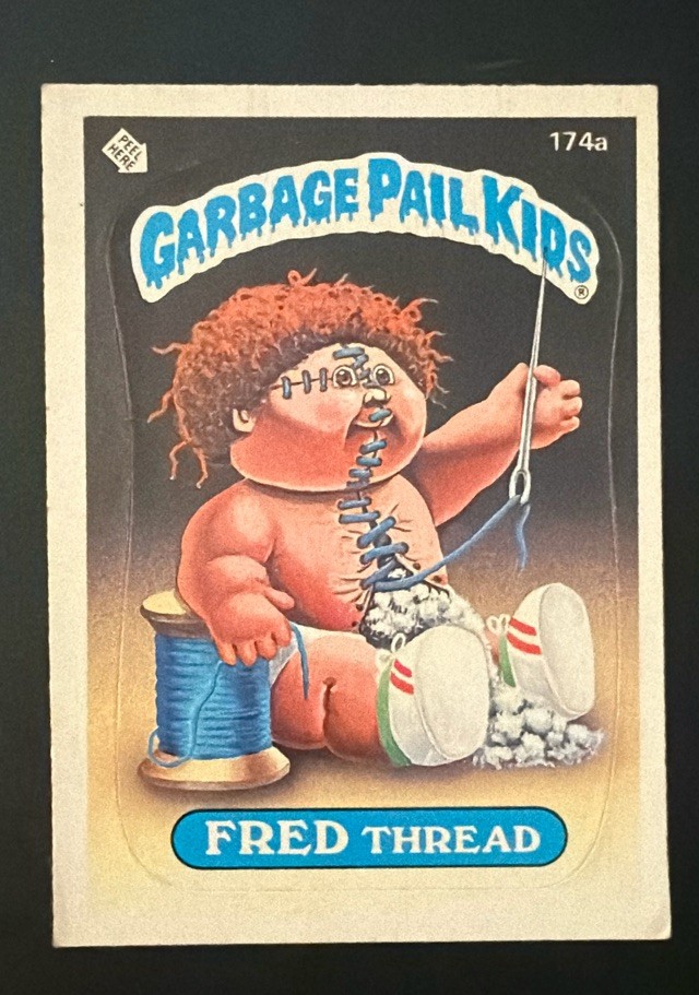 FRED Thread #174a 1986 Garbage Pail Kids trading card — raw and PSA graded price guide