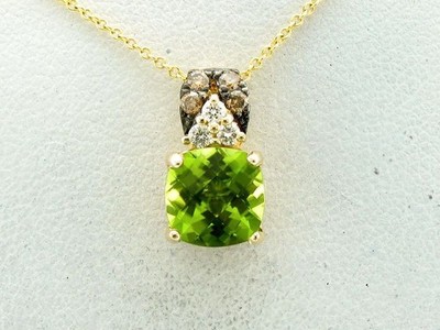 LeVian 14K Gelbgold 18'' Anhänger Halskette mit 2,10 TCW Peridot und Diamant
