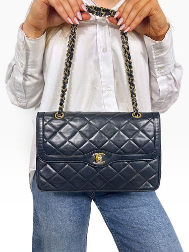 Vintage Chanel Matelassé Double Flap Shoulder Bag - Paris Limited Edition