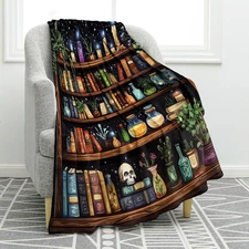 Bookshelf Books Blanket Gifts for Women Men Kids Boys Girls Dad Mom Teens Friend