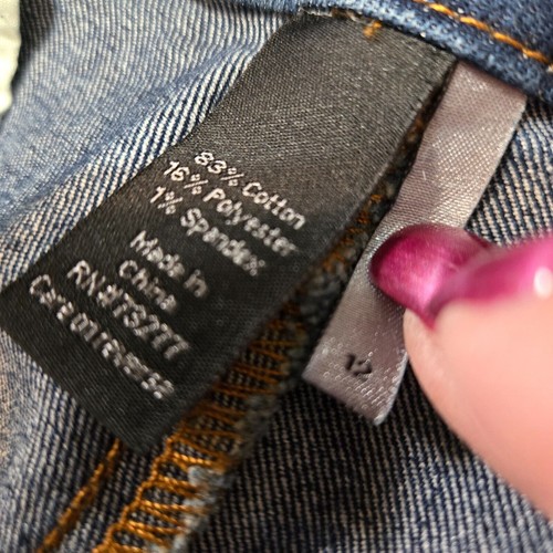 Apt. 9 dunkelmarinee Denim-Bermuda Stretch-Shorts für Damen Taschen Knopf & Reißverschluss Größe 12 - Bild 5 von 7