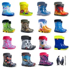 Demar  Toddler Kids  Warm Wellington Boots Lined Kids Boys Girls