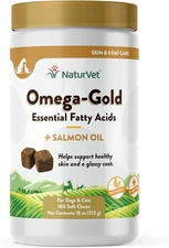 NaturVet Omega-Gold Essential Fatty Acids Dogs and Cats 180 Soft Chews - 3 Pack